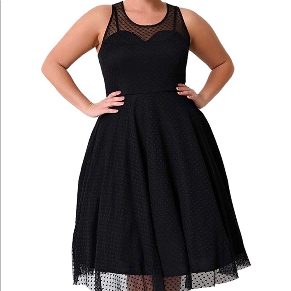 50’s style vintage swing Xl black cocktail dress